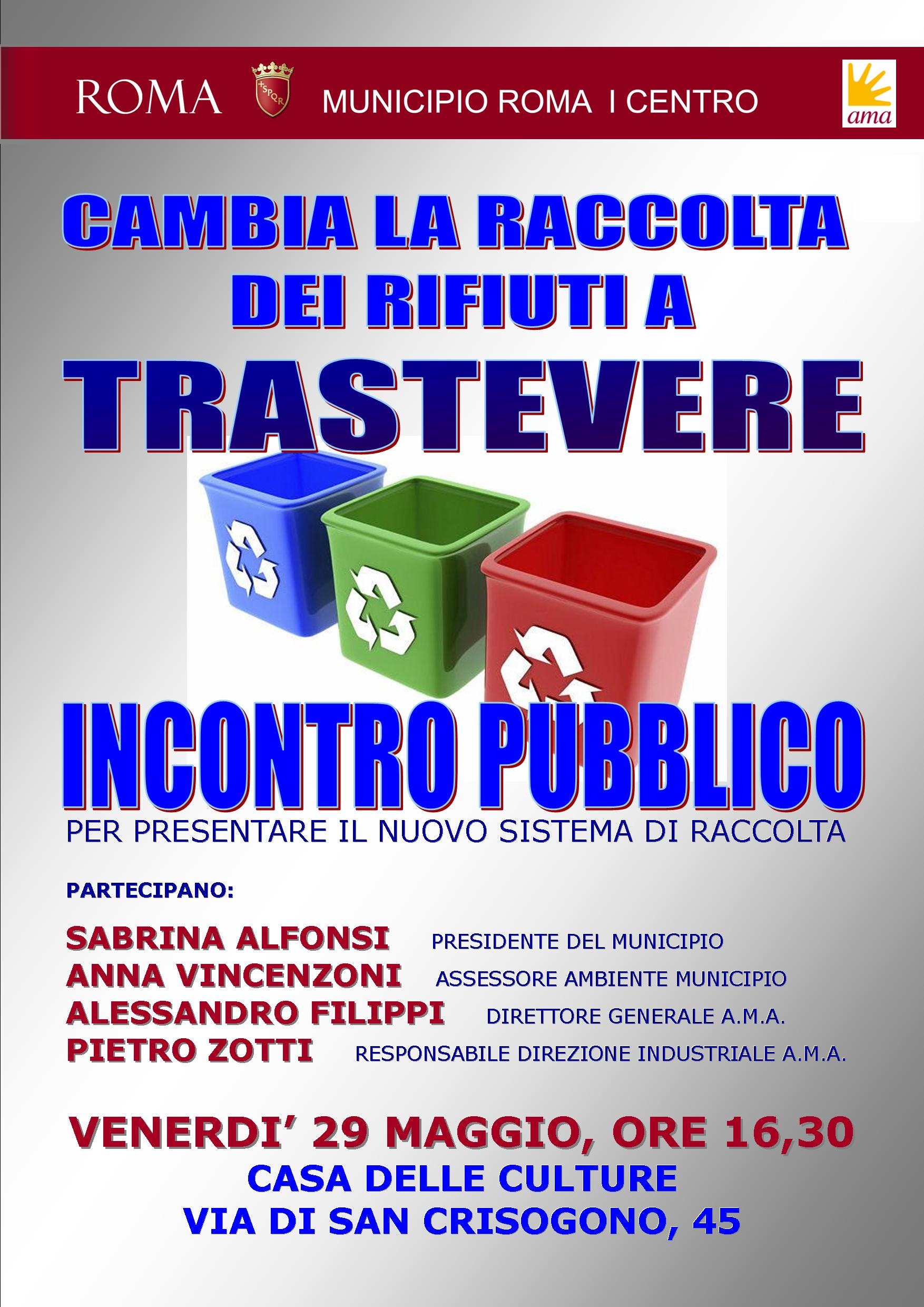 TRASTEVERE: NUOVO SISTEMA DI RACCOLTA
