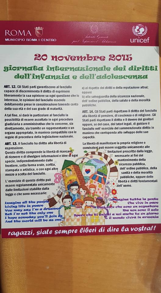 GIORNATA INTERNAZIONALE DEI DIRITTI DEI BAMBINI