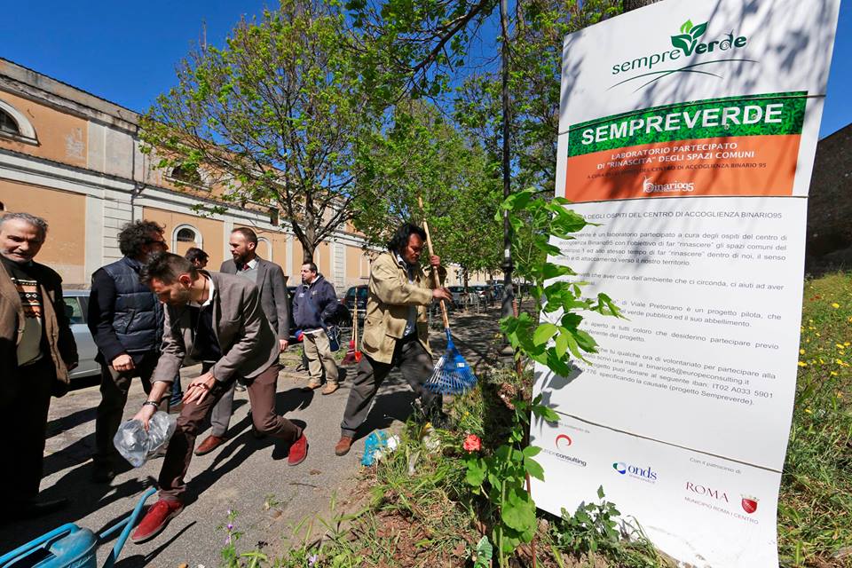 PROGETTO “SEMPREVERDE”:SENZA DIMORA CURANO GIARDINI DI VIALE PRETORIANO.