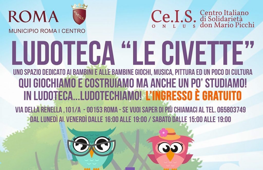 APRE LA NUOVA LUDOTECA “LE CIVETTE” A TRASTEVERE