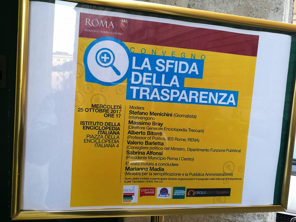 INCONTRO PUBBLICO “LA SFIDA DELLA TRASPARENZA”