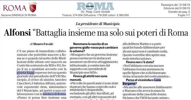 BATTAGLIA CONDIVISA MA SOLO SUI POTERI DI ROMA