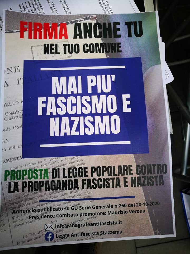 UNA LEGGE DI INIZIATIVA POPOLARE CONTRO LA PROPAGANDA FASCISTA